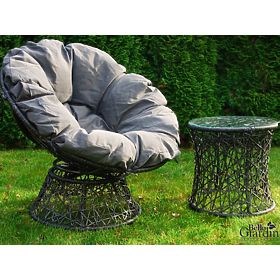 Otočná stolička z šedého technoratanu TWIST