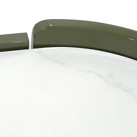 Oválna komoda Nari, zelená/šedá, spiek, lesklá