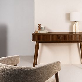 Písací stôl Clemente s lamelami, orech, lectus