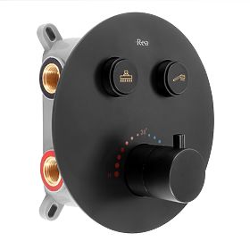 Podomietková sprchová sada s termostatom LUNGO Čierna + BOX