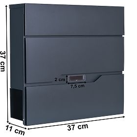 Poštová schránka na listy Vidar antracit s nápismi