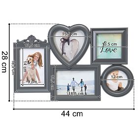 Rámček na fotografie CORAZON 5 fotografií sivý