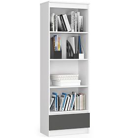 REGÁL R60 1SZ 4P CLP PK BIELY / ŠEDÝ