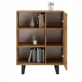 Regálová skriňa Fondi dub craft zlatý - čierny, dekor lamely