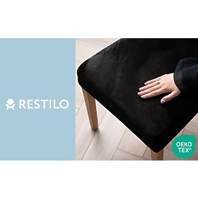 RESTILO poťah na stoličky SENTO čierna hladká klasický štýl