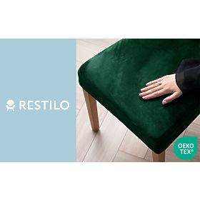 RESTILO poťah na stoličku SENTO farba fľašková zelená hladký klasický štýl