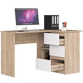 ROHOVÝ PÍSACÍ STÔL B16 CLP PRAVÝ PK SONOMA / BIELY