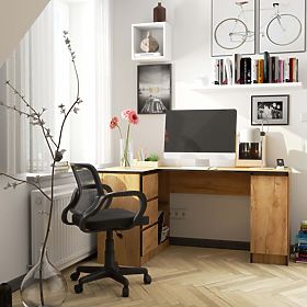 ROHOVÝ PÍSACÍ STÔL B20 CLP ĽAVOSTRANNÝ PK DUB CRAFT