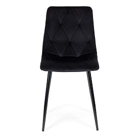 Sada 4 prešívaných zamatových stoličiek do jedálne a obývacej izby - čierne