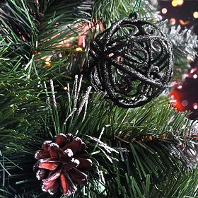 SADA VIANOČNÝCH GÚĽ BLACK 6KS KL-21X25