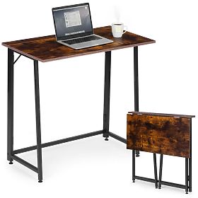 Skladací počítačový stôl 80x45 cm stolík pod laptop loft starožitný orech ModernHome