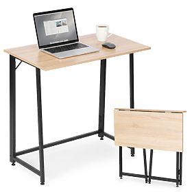 Skladací počítačový stôl 80x45 cm stolík pod notebook loft svetlý dub ModernHome