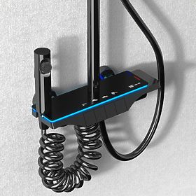 Sprchová sada REA Savio s LED displejom Čierna