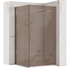 Sprchový kút REA Hugo 90x80 Kartáčovaná meď, Rea