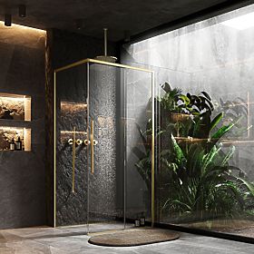 Sprchový kút SOLAR ZLATÝ Kartáčovaný 120x90, Rea