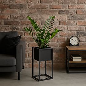 Stojan na kvety Concove loft 40 cm čierny