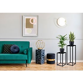 Stojan na kvety Piatto loft 60 cm čierny