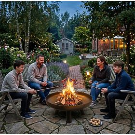 Veľké pevné liatinové záhradné ohnisko 60 cm ideálne na táborák, Bauerkraft