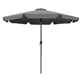 Veľký záhradný slnečník 3m šikmý s kľukou sivý, MultiGarden