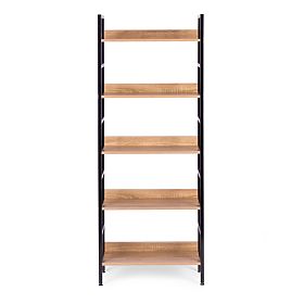 Vysoký loftový regál 5 políc kov MDF ModernHome, MODERNHOME