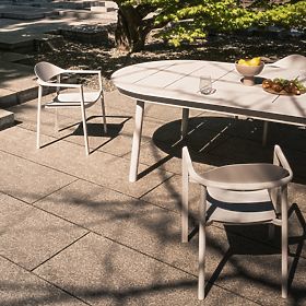 Záhradná stolička Marinelli, hliníková, svetlo béžová, lectus