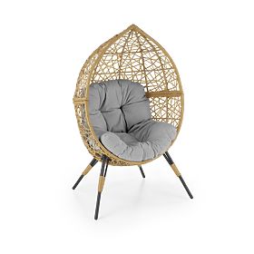 Záhradné kreslo OSKAR - prírodné / svetlo šedé, Halmar