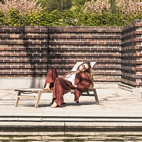 Záhradné lehátko Shelly nastaviteľné, hliníkové, béžové