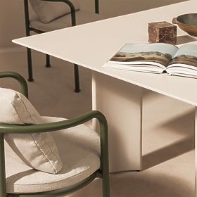 Záhradný set Amarello, stôl 220 cm + 6 stoličiek, hliníkový, svetlo béžový/zelený