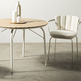 Záhradný stôl Fioli okrúhly 100 cm, akáciové drevo FSC, biely