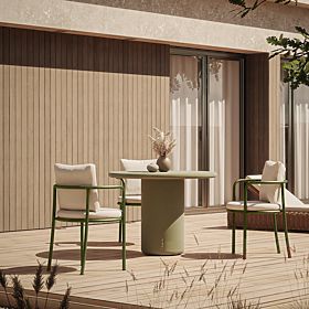 Záhradný stôl Vibonis 100 cm, okrúhly, cementový, zelený