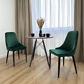 Zamatové kreslo LORIENT VELVET tmavozelené